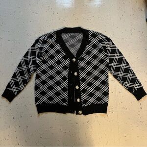 Vintage Black and White Cardigan
